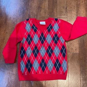Hanna Andersson sweater size 100 (size 4) EUC - gorgeous red with argyle ♥️